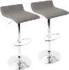 BS-ALE GY2 Contemporary Gray and Chrome Adjustable Bar Stool (Set of 2) - Ale