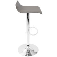 BS-ALE-GY2 Contemporary Gray and Chrome Adjustable Bar Stool (Set of 2) - Ale-2
