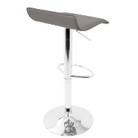 BS-ALE-GY2 Contemporary Gray and Chrome Adjustable Bar Stool (Set of 2) - Ale-3