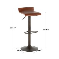 BS-ALE-GY2 Contemporary Gray and Chrome Adjustable Bar Stool (Set of 2) - Ale-4