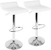 BS-ALE-W2 Contemporary White and Chrome Adjustable Bar Stool (Set of 2) - Ale
