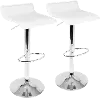 BS-ALE W2 Contemporary White and Chrome Adjustable Bar Stool (Set of 2) - Ale