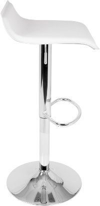 BS-ALE-W2 Contemporary White and Chrome Adjustable Bar Stool (Set of 2) - Ale-2