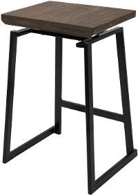 CS-GEO-BK+BN2 Industrial Brown and Black Counter Height Stools (Set of 2) - Geo-3