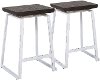 CS-GEO-VW+E2 Industrial Brown and White Counter Height Stools (Set of 2) - Geo