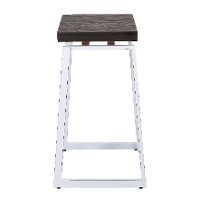 CS-GEO-VW+E2 Industrial Brown and White Counter Height Stools (Set of 2) - Geo-2