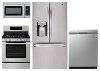 KIT LG 4 Piece Gas Kitchen Appliance Package with 27.9 cu. ft. French Door Refrigerator - Stainless Steel
