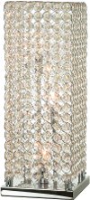 Metal-Chrome Table Lamp with Crystal Shade