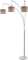 Chrome Arc Floor Lamp with White Marble Base