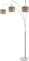 M1951ACH Chrome Arc Floor Lamp with White Marble Base