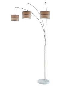 Chrome Arc Floor Lamp with White Marble Base