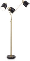 Antique Brass Plated and Black Floor Lamp - New York Studio