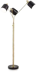 Antique Brass Plated and Black Floor Lamp - New York Studio