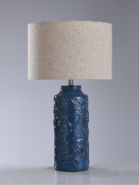 Traditional Blue Ceramic Table Lamp - Mirfield-2