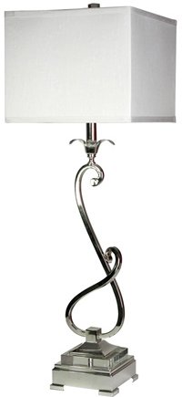 Elegant Chrome Metal Table Lamp - Jane Seymour