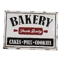 White, Red and Black Metal Bakery Wall Sign-2