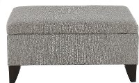 Contemporary Slate Gray Storage Ottoman - Emerson