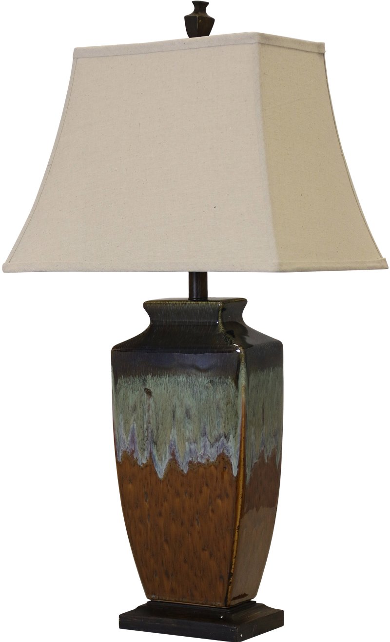Blue Reactive Glaze Ceramic Table Lamp, Navy Blue Table Lamps For Living Room