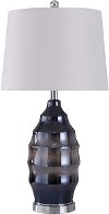 Clearance Gray Glass Table Lamp with Metal Base - Bella