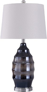 Gray Glass Table Lamp with Metal Base - Bella