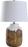 Rustic Earth Tone Textured Ceramic Table Lamp - Canyon
