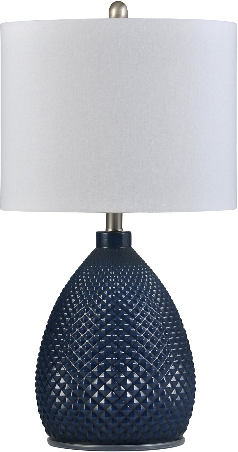 26 Inch Navy Blue Glass Table Lamp Rc, Indigo Blue Glass Table Lamp