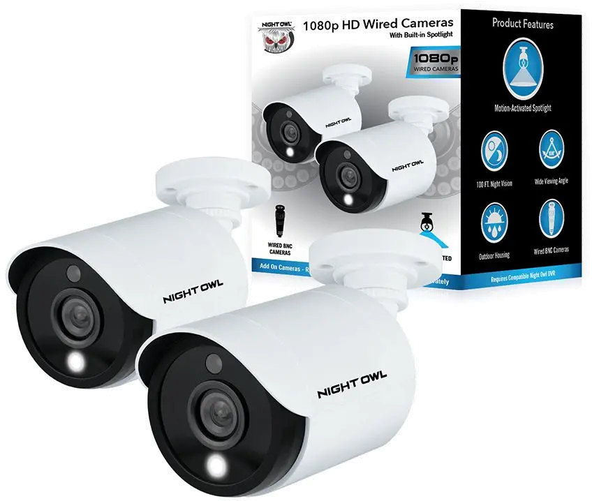 Night Owl Add–On 1080p HD Wired Cameras with Built-in Spotlights (2-pack)-4