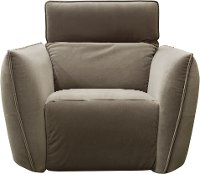 Transitional Ash Beige Power Recliner with Manual Headrest - Harley