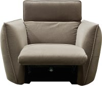Transitional Ash Beige Power Recliner with Manual Headrest - Harley-4