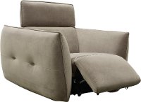 Transitional Ash Beige Power Recliner with Manual Headrest - Harley-5