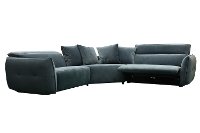 Midnight Blue 3 Piece Power Reclining Sectional Sofa with Adjustable Headrests - Harley-3