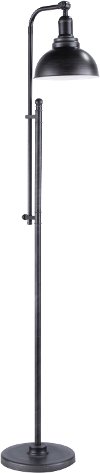 L-EMRYFL-ASV Antique Silver Industrial Floor Lamp - Emery
