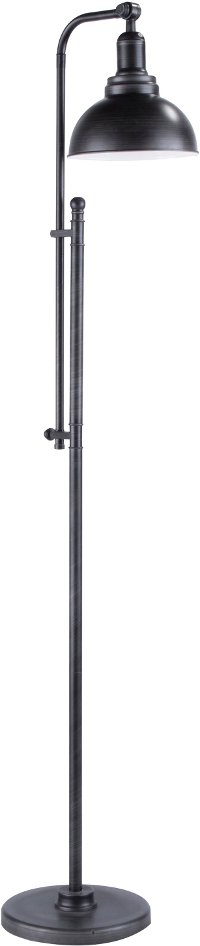 L-EMRYFL-ASV Antique Silver Industrial Floor Lamp - Emery