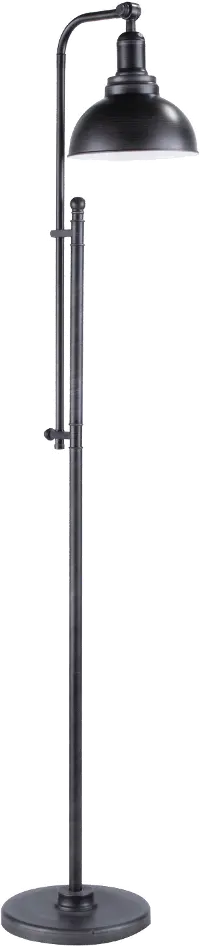 L-EMRYFL-ASV Antique Silver Industrial Floor Lamp - Emery