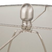 LS-GLCRTB-GY Brushed Nickel Metal Table Lamp with Glass Base - Glacier-2