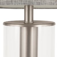 LS-GLCRTB-GY Brushed Nickel Metal Table Lamp with Glass Base - Glacier-3