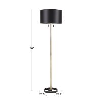 L-HLTNFL-AU+BK Contemporary Black Floor Lamp with Gold Accents - Hilton-2