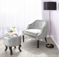 L-HLTNFL-AU+BK Contemporary Black Floor Lamp with Gold Accents - Hilton-4