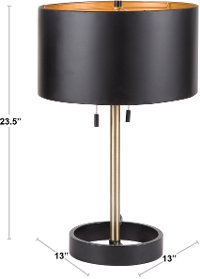 L-HLTNTB-AU+BK Contemporary Black Table Lamp with Gold Accents - Hilton-2