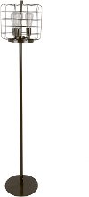 LS-INDYCG-AN Metal Cage Floor Lamp with Antique Finish - Indy