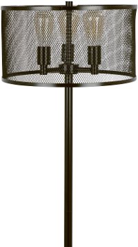 LS-INDYMSH-AN Metal Floor Lamp in Antique Metal with Mesh Shade - Indy-2