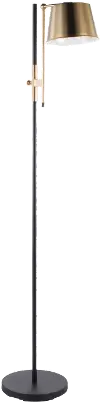 L-MTRCFL-AB Antique Brass and Black Industrial Floor Lamp - Metric