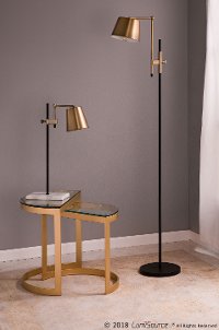 L-MTRCFL-AB Antique Brass and Black Industrial Floor Lamp - Metric-2