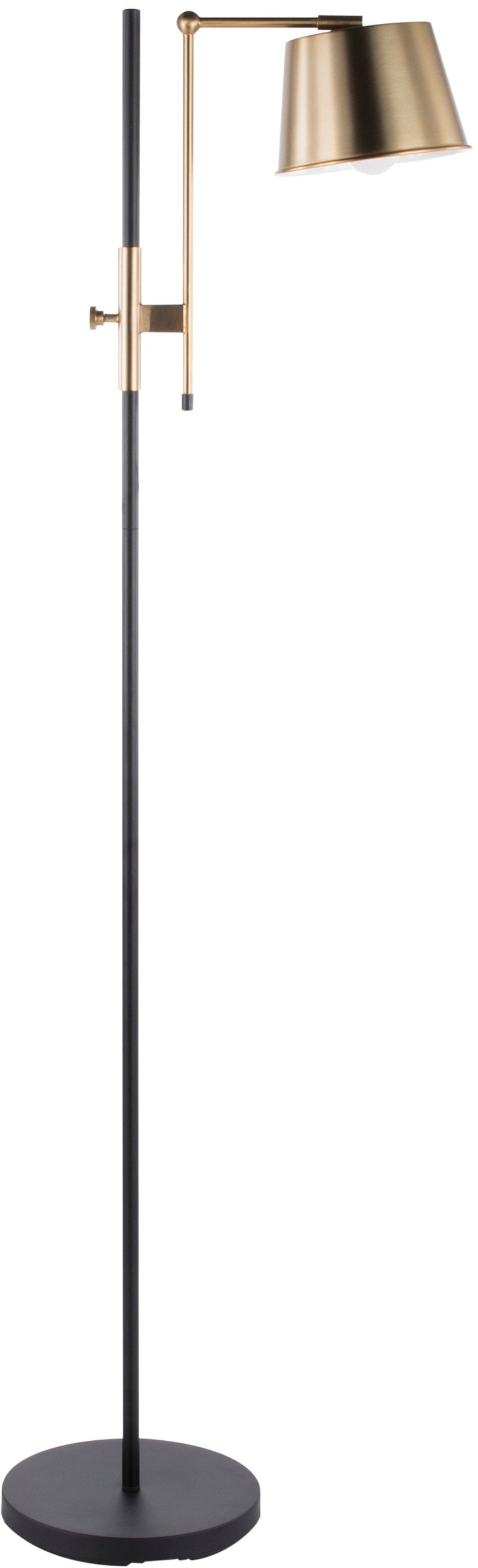 L-MTRCFL-AB Antique Brass and Black Industrial Floor Lamp - Metric-3