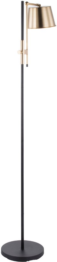 L-MTRCFL-AB Antique Brass and Black Industrial Floor Lamp - Metric-4