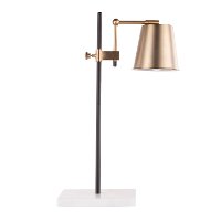 L-MTRCTB-AB Antique Brass and White Marble Industrial Table Lamp - Metric-2