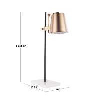 L-MTRCTB-AB Antique Brass and White Marble Industrial Table Lamp - Metric-4