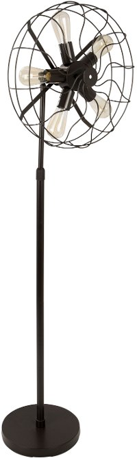 LS-L-OSCFLR-AN Vintage Five Light Floor Lamp in Antique Metal - Ozzy