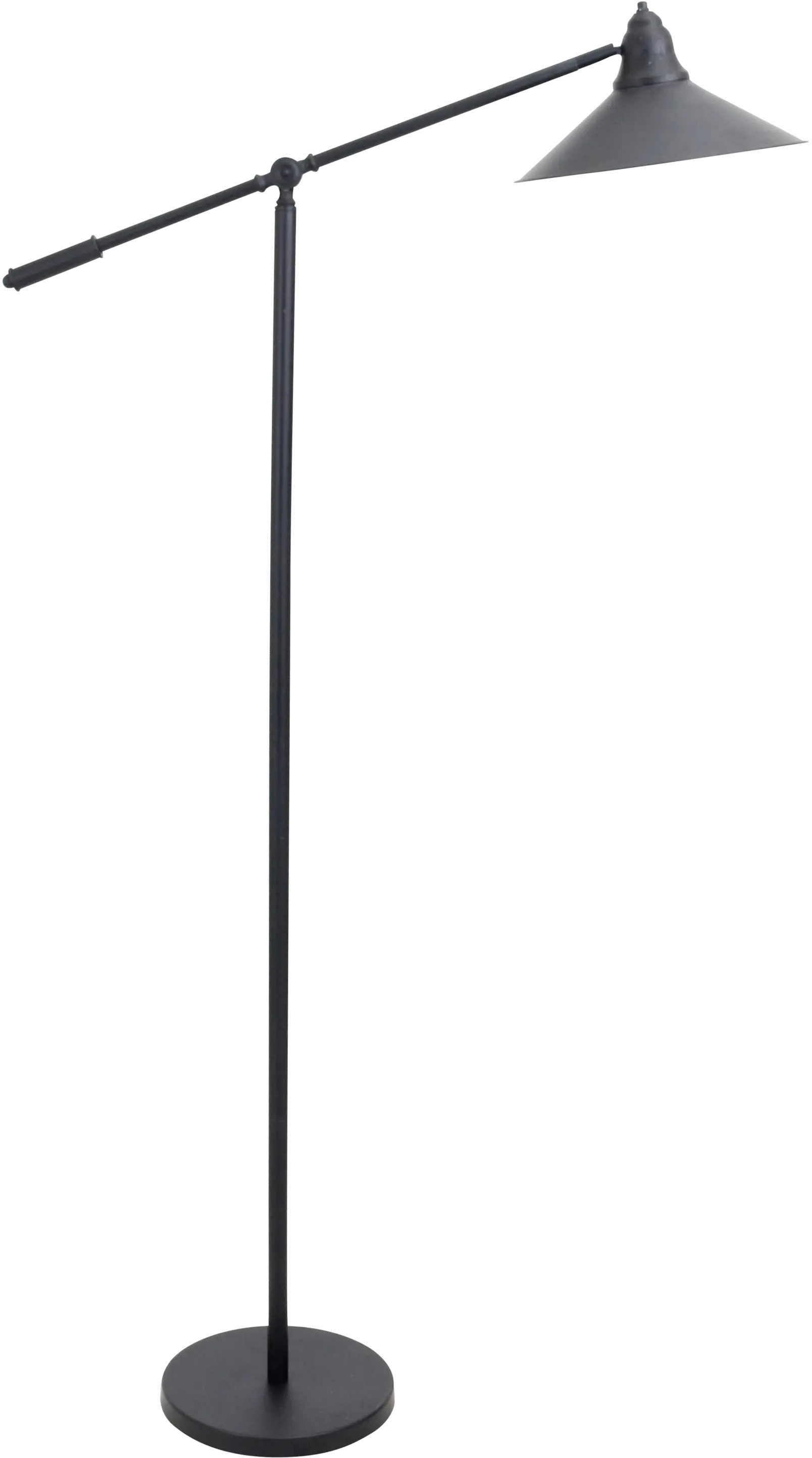 LS-L-PADFL-BK Adjustable Black Metal Industrial Floor Lamp - Indy-1