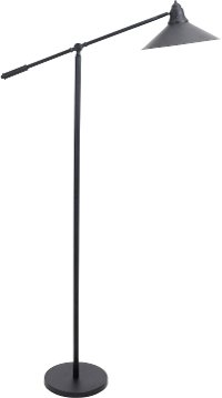 LS-L-PADFL-BK Adjustable Black Metal Industrial Floor Lamp - Indy